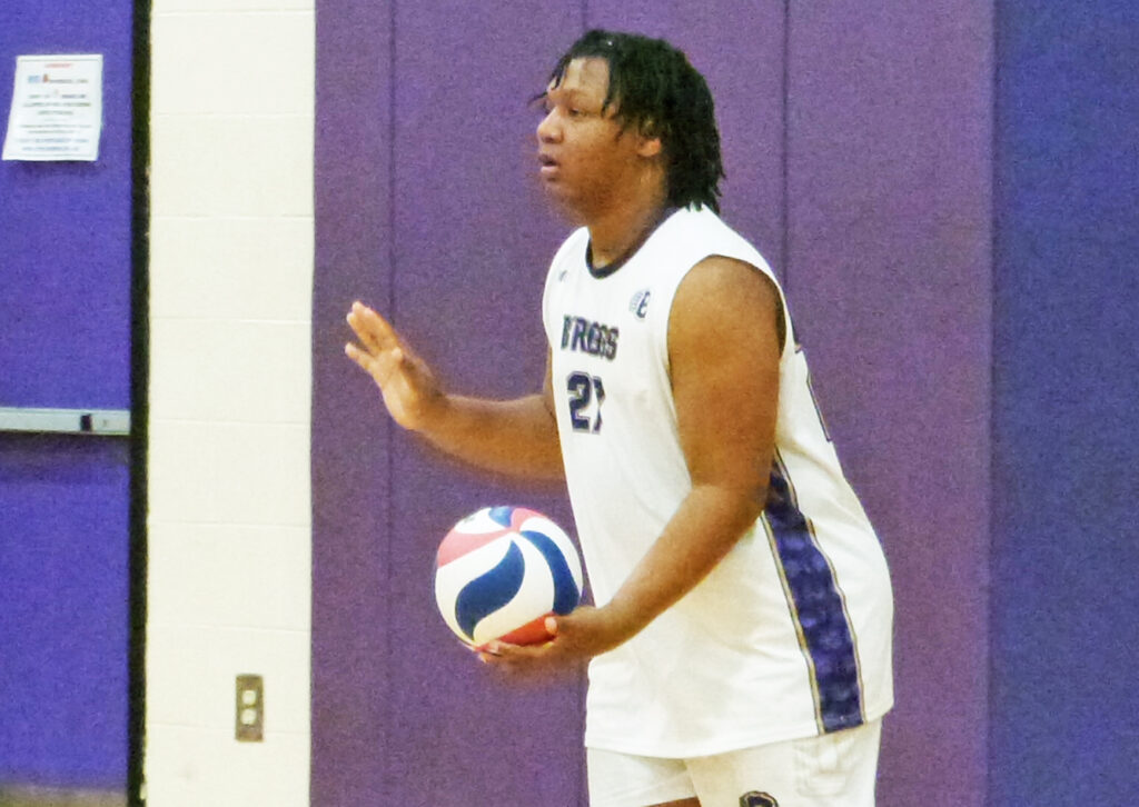 Briggs volleyballer Lefonzie Stewart serves