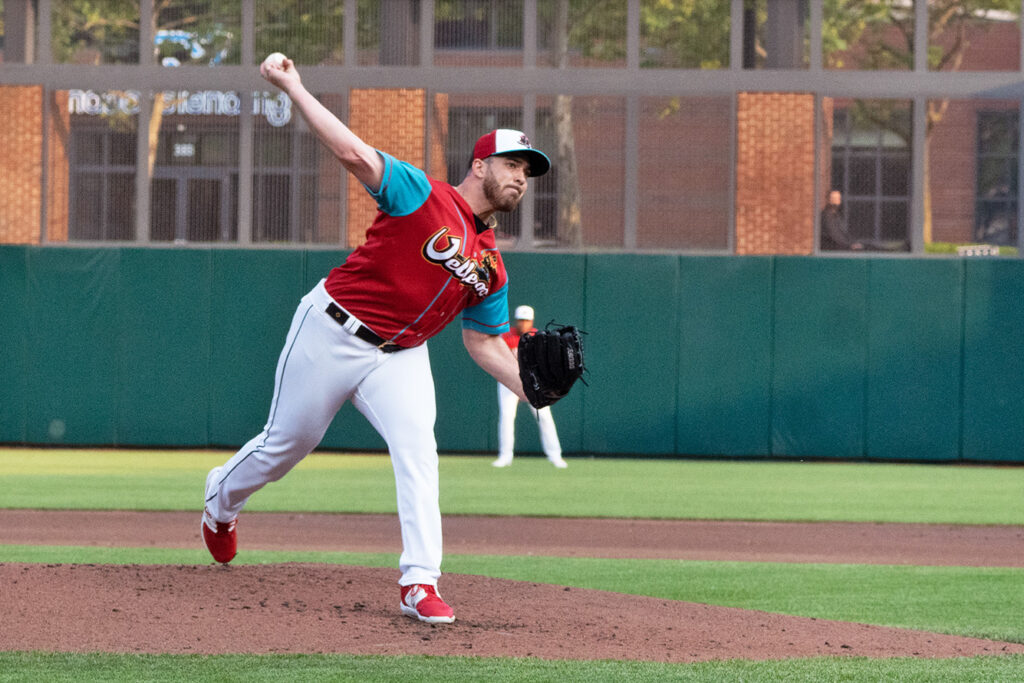 Aaron Civale pitches for Columbus Clippers