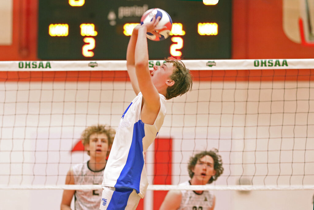 Olentangy Liberty's Connor Severson sets volleyball