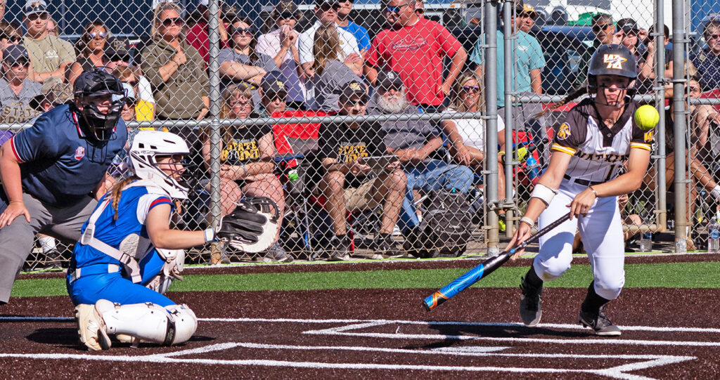 Watkins Memorial's Jordyn Wycoff bunts