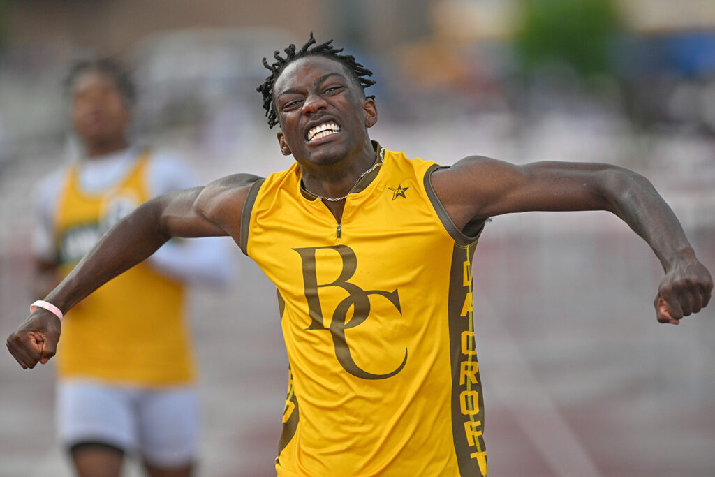 Beechcroft's Jayden Douglas celebrates track win