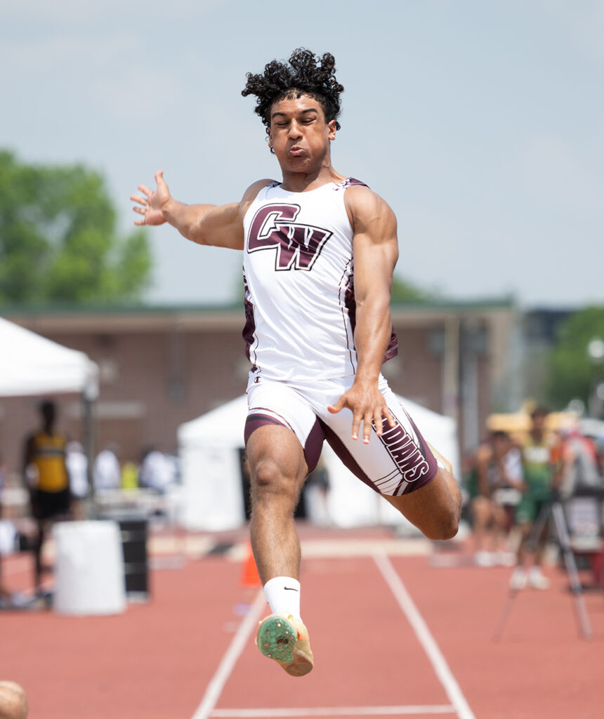 Canal Winchester's Isaiah Coleman long jumps