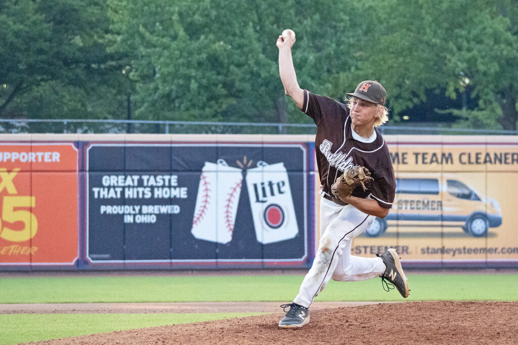 Heath's Tannar Patterson pitches