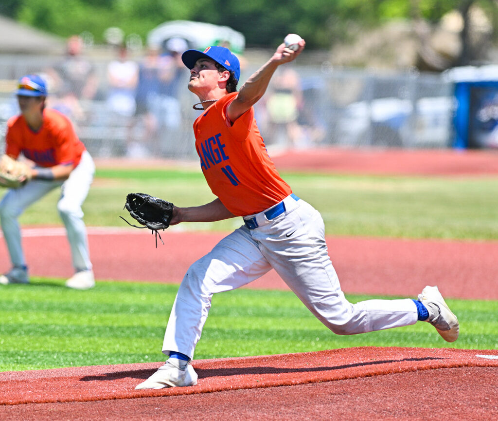 Olentangy Orange's Cole Cahill pitches