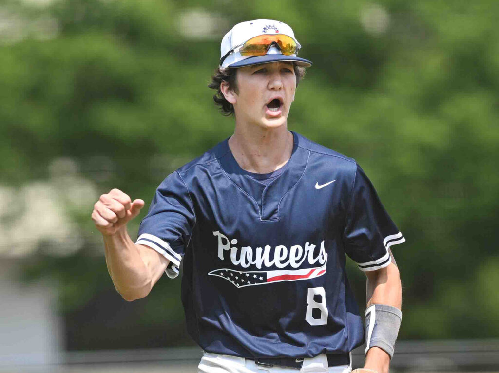 Olentangy Orange's Keegan Knupp celebrates play