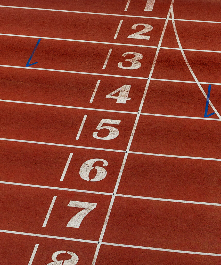 Running track finish line graphic