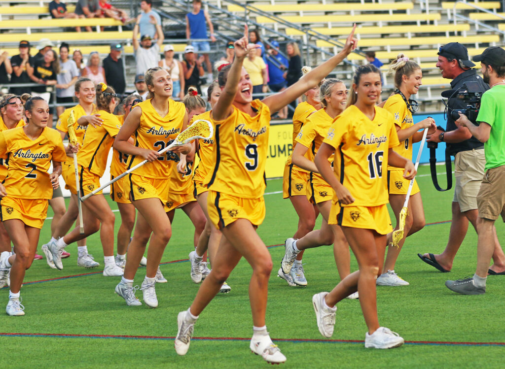 UA girls lacrosse team celebrates win