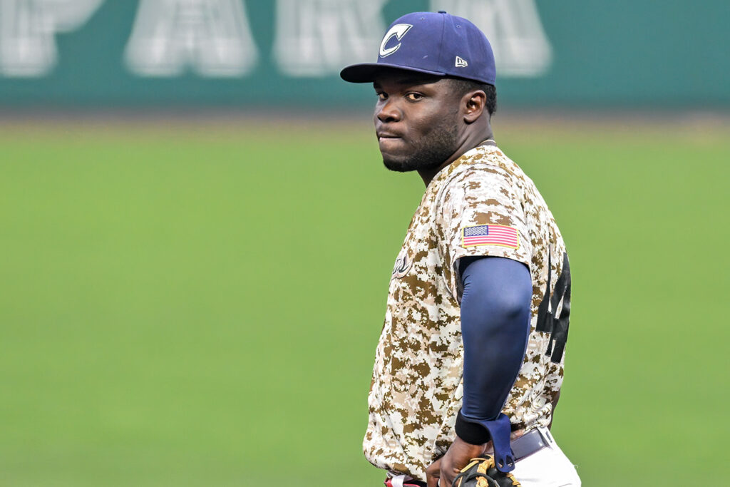 Columbus Clippers Jhonkensy Noel in the field