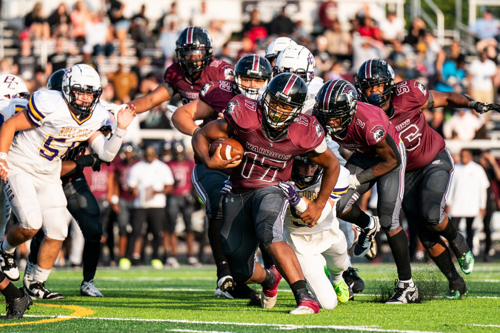 Harvest Prep quarterback Dez'Mond Porter runs football