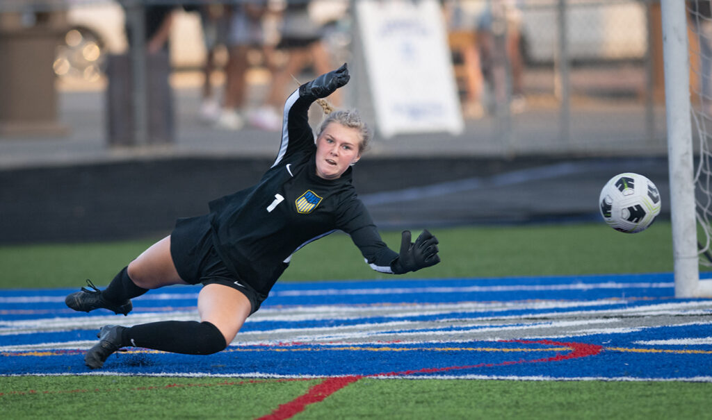 Olentangy's Macy Boysel plays soccer goalkeeper