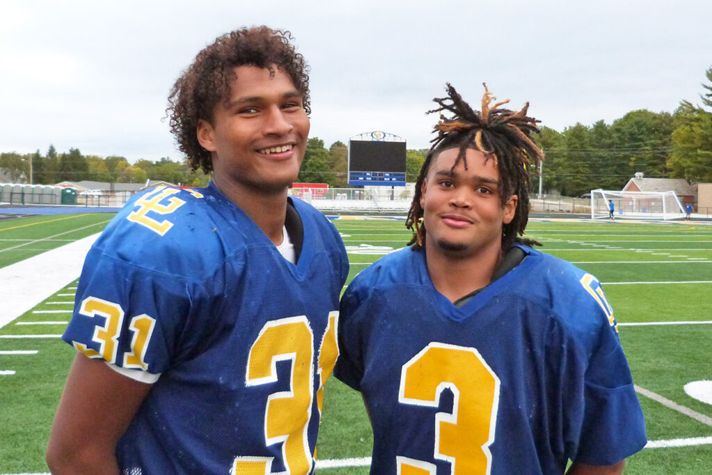 Gahanna football players Elijah King and Quan Rhodes-McKee