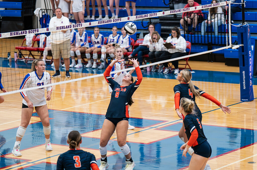 Galion's Madelyn Schieber sets volleyball