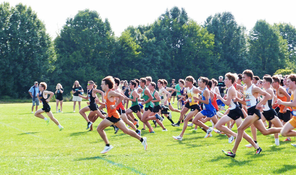 The cross country race starts at Hot Summer Bash