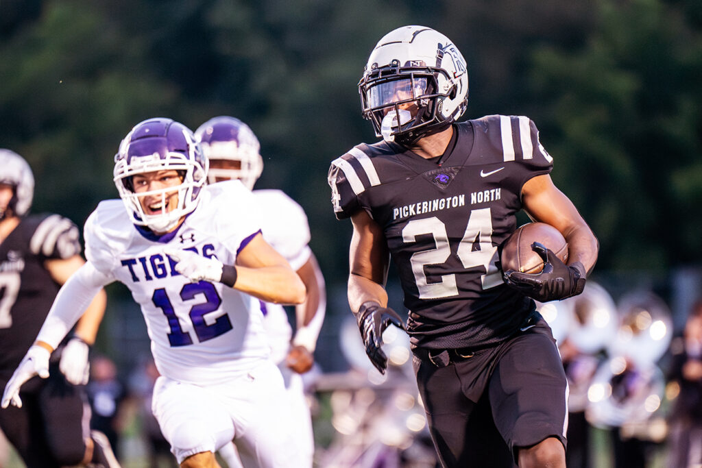 Pickerington North's Samuel Williams-Dixon runs with ball