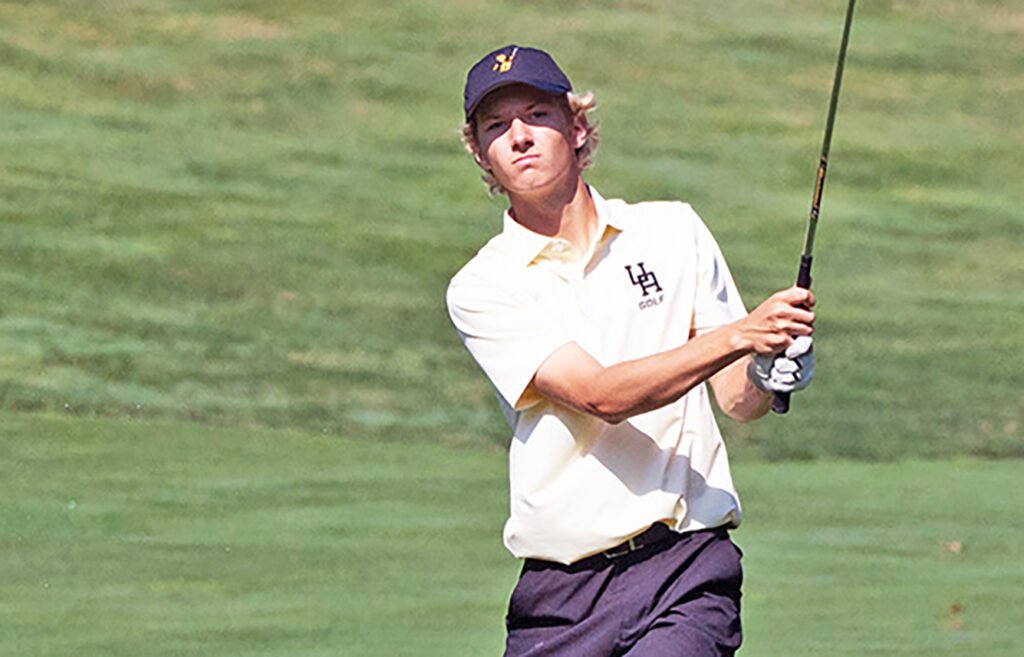 Upper Arlington golfer Ben Hendrix watches shot