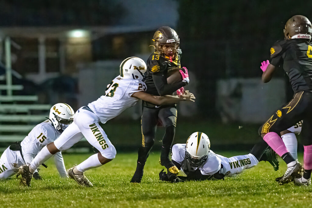 Beechcroft's Jaymir Radford rushes