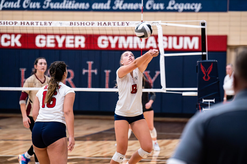 Bishop Hartley's Kalee Musick saves volleyball