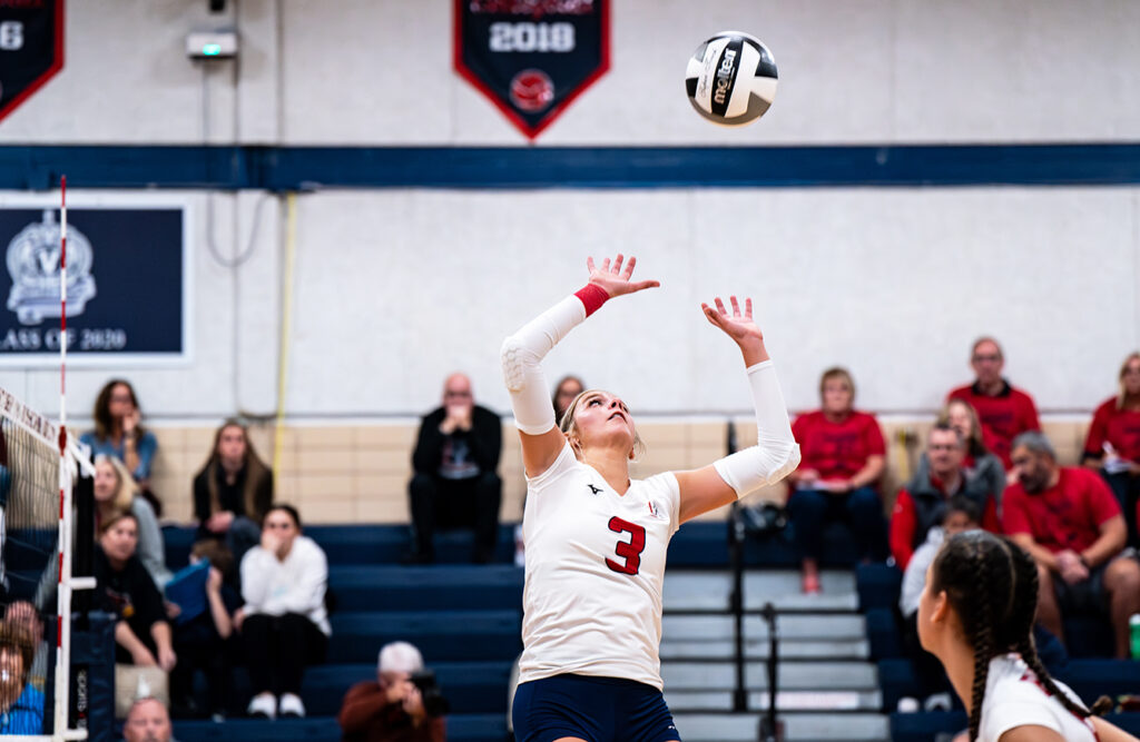 Bishop Hartley's Morgan Matheny sets volleyball