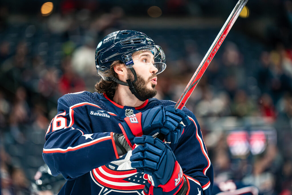 Blue Jackets' Kirill Marchenko on the ice