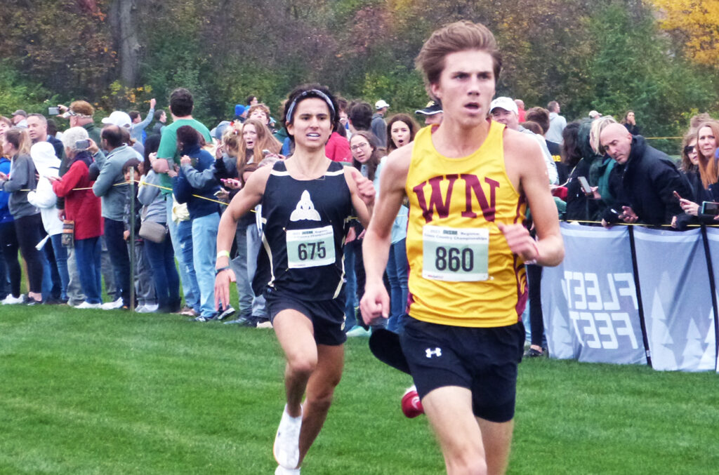 End of high school boys cross country race