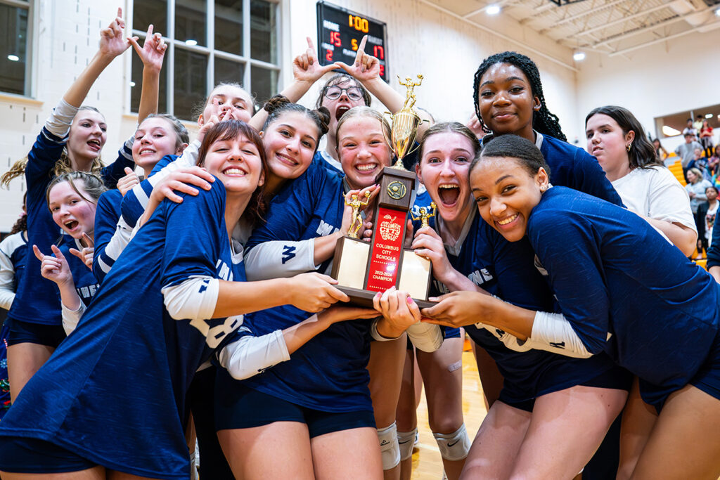 Whetstone girls volleyball team poses with City League championship trophy