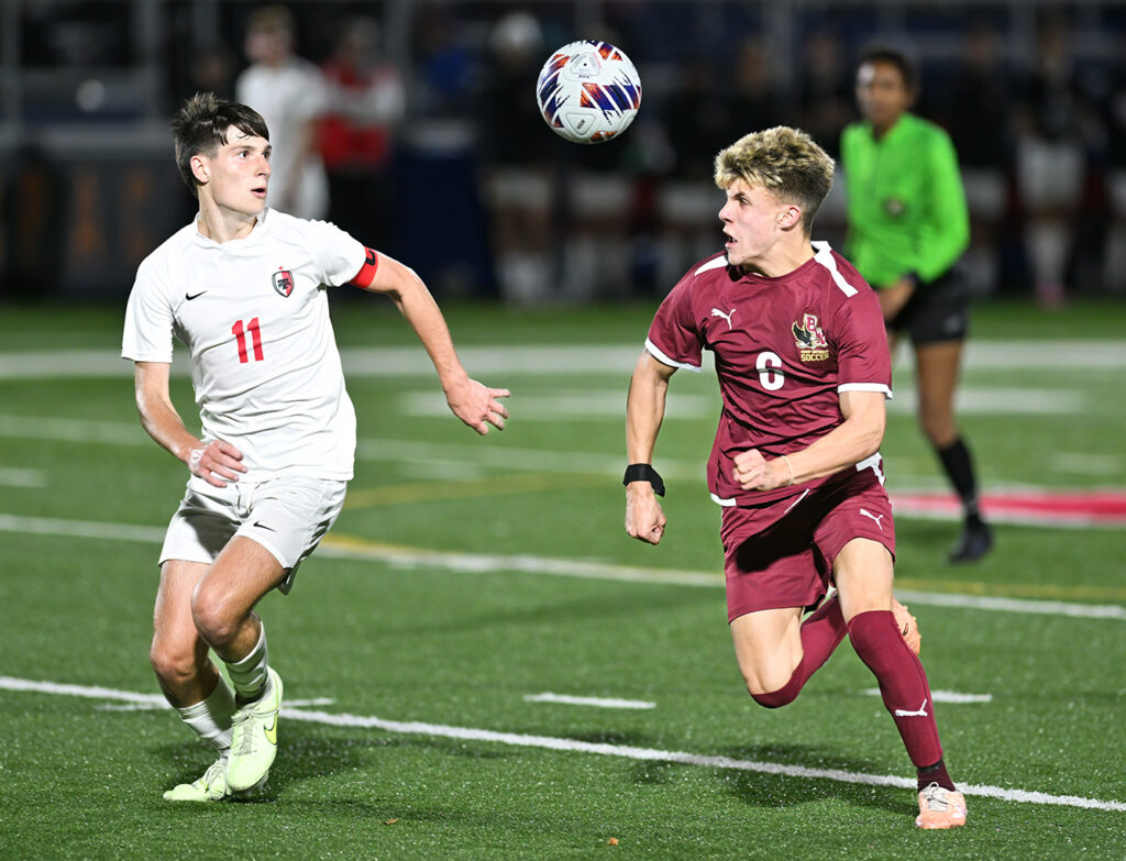 Watterson’s Angelo Ginocchi battles for soccer ball