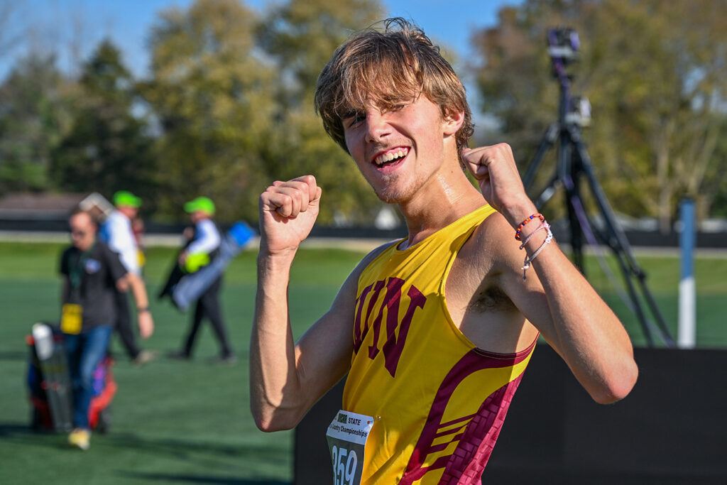 Westerville North’s Ben Gabelman after winning race