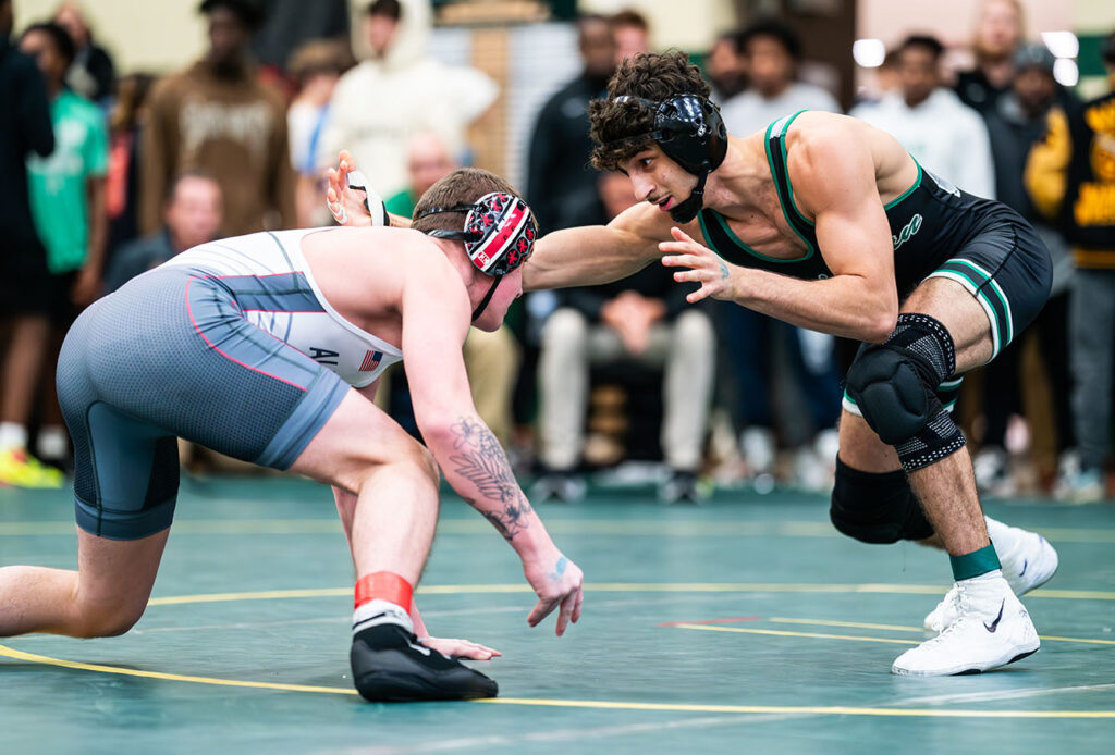 Dublin Coffman's Omar Ayoub wrestles