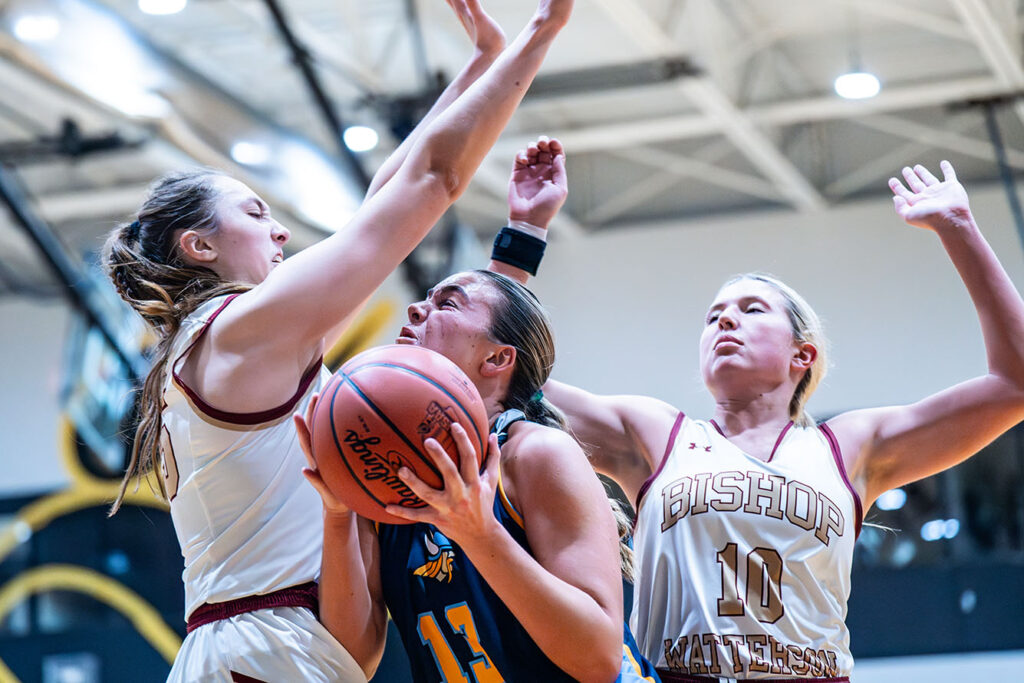 River Valley's Halle Snyder fights double team