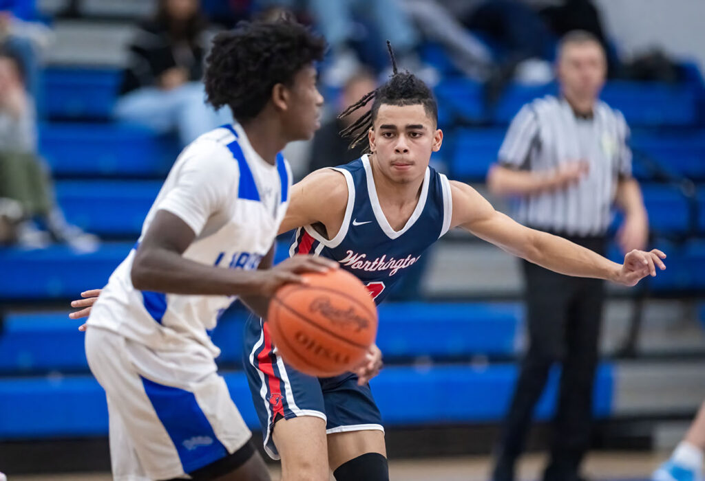 Thomas Worthington’s Julian Johnson plays defense