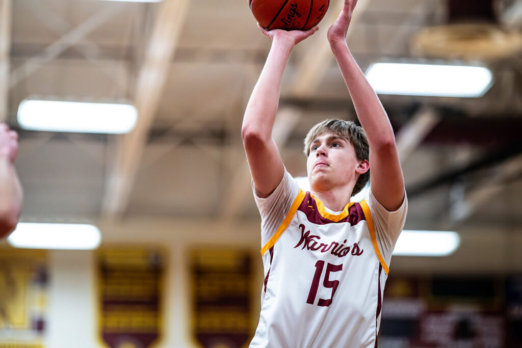 Westerville North's Nolan Fedak shoots basketball