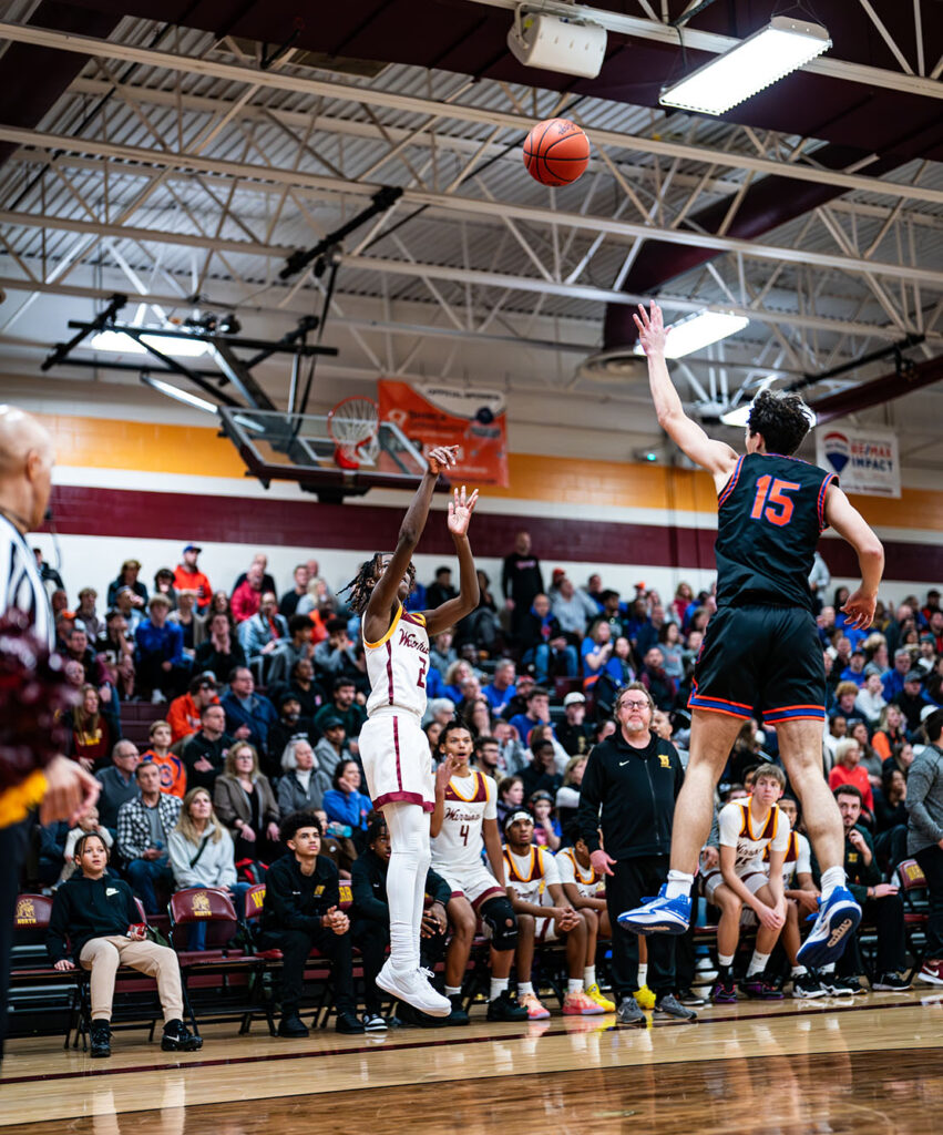 Westerville North's Tai Perkins shoots basketball
