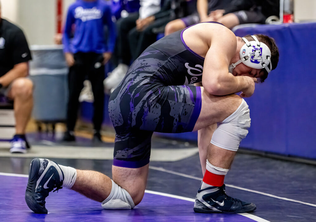 DeSales’ Lincon Shulaw prepares to wrestle