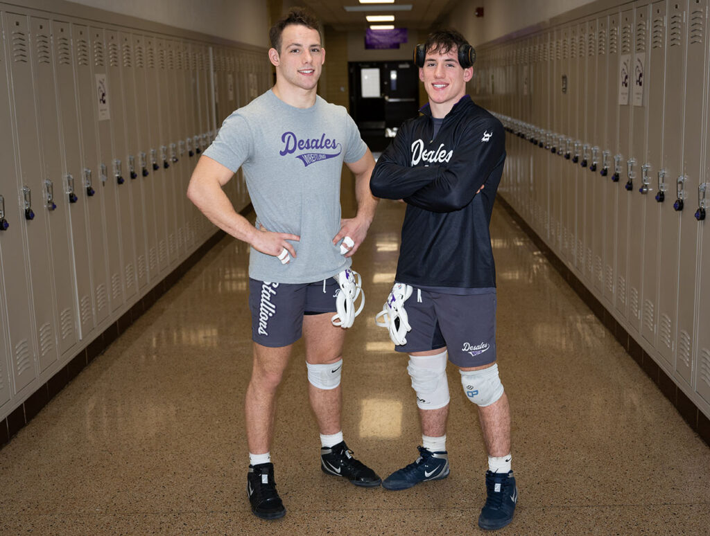 DeSales wrestlers Max Shulaw and Lincon Shulaw