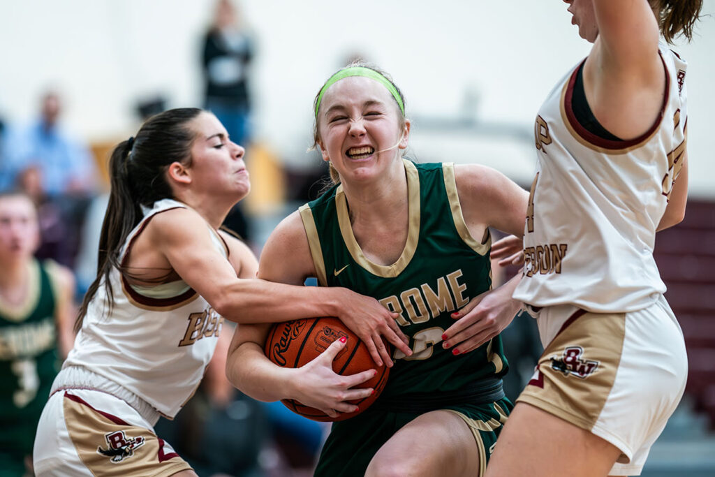 Dublin Jerome's Kendall Baird battles