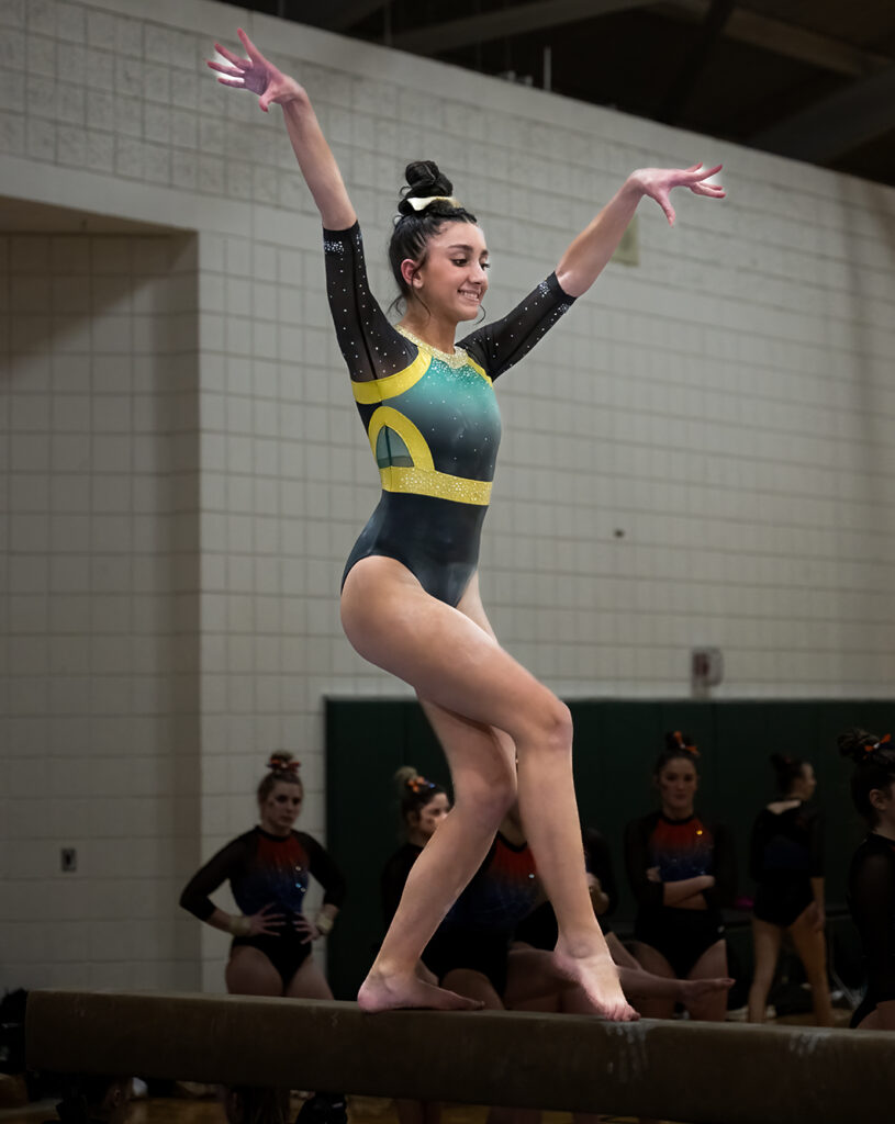 Dublin Jerome's Olivia Adams on balance beam