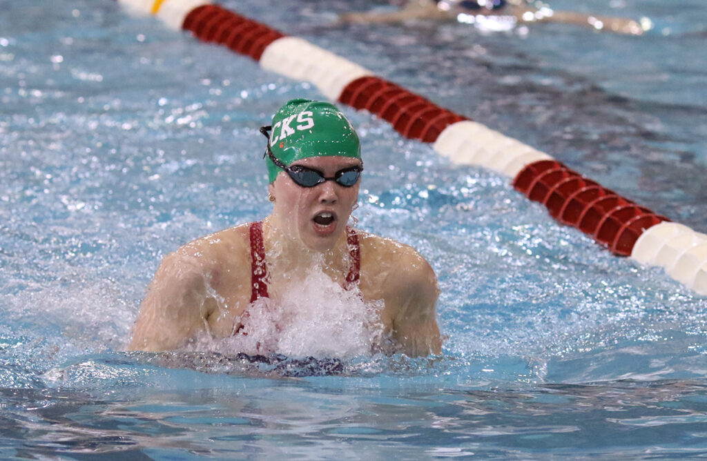 Dublin Coffman's Emily Brown swims