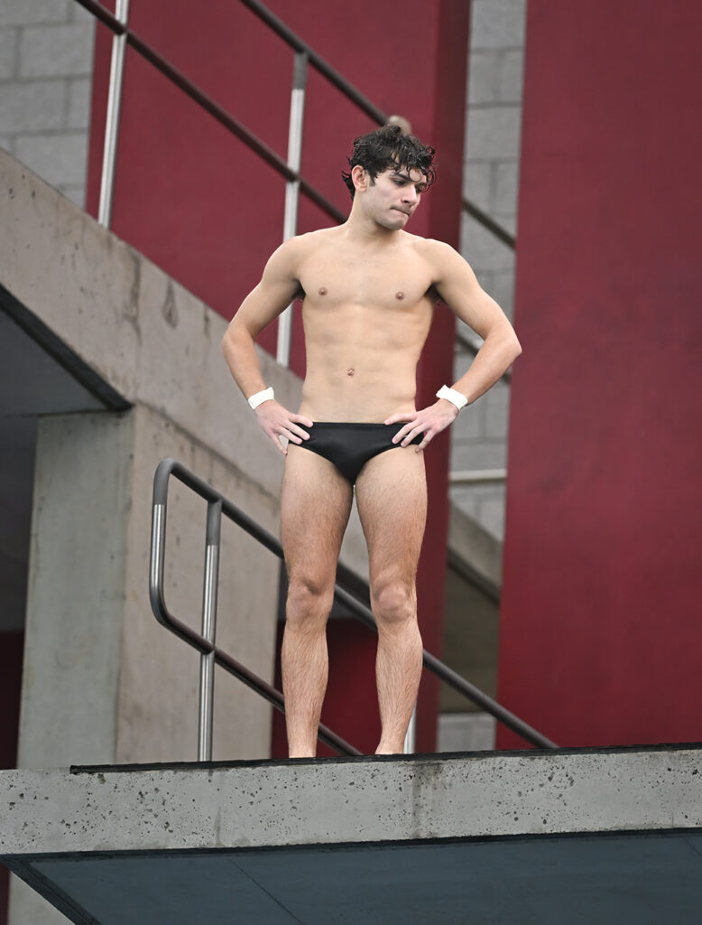 New Albany diver Hamish Patel on platform