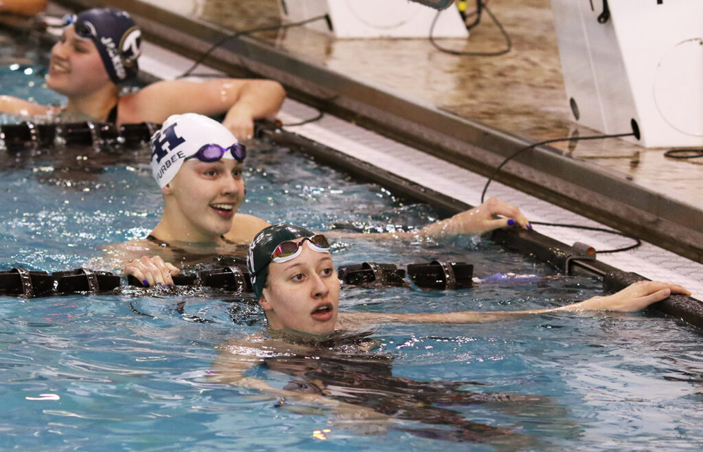 Girl swimmers after 50 freestyle race