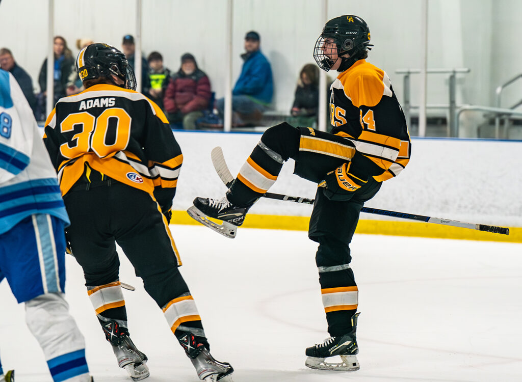 Upper Arlington's Henry Thackeray celebrates goal