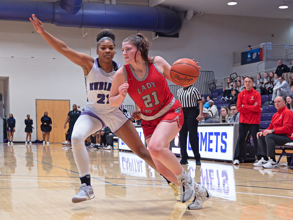Centerburg's Clara Johnson drives to basket