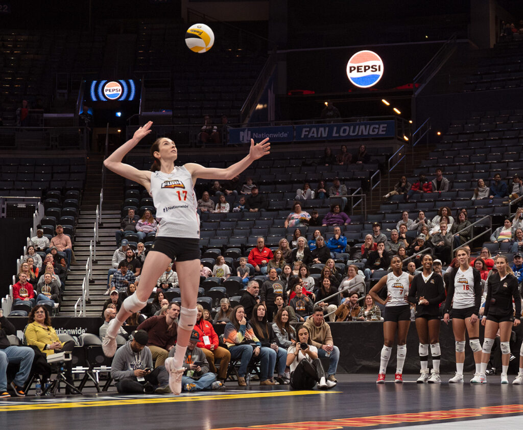 Fury's Megan Courtney Lush serves