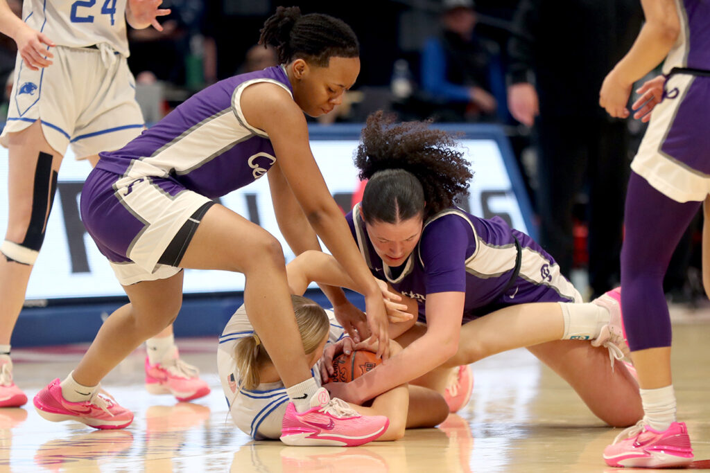 Pickerington Central players battle for loose ball