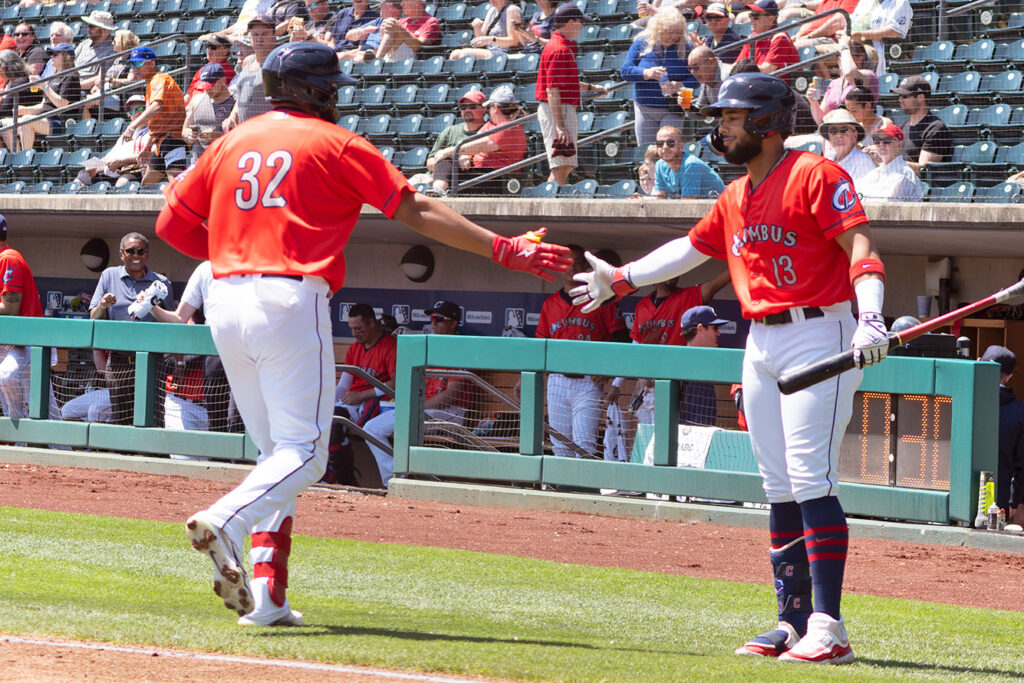 Clippers' Johnathan Rodriguez greeted after home run