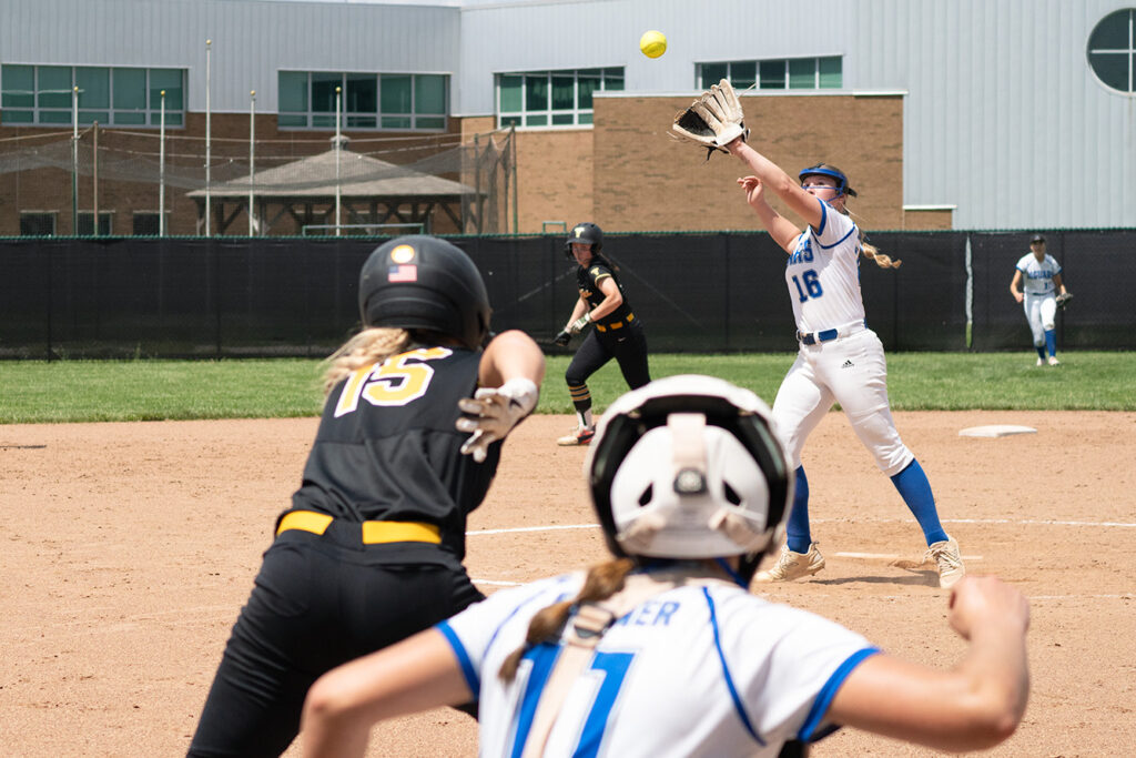 Hilliard Bradley's Jillian Meszaros fields grounder