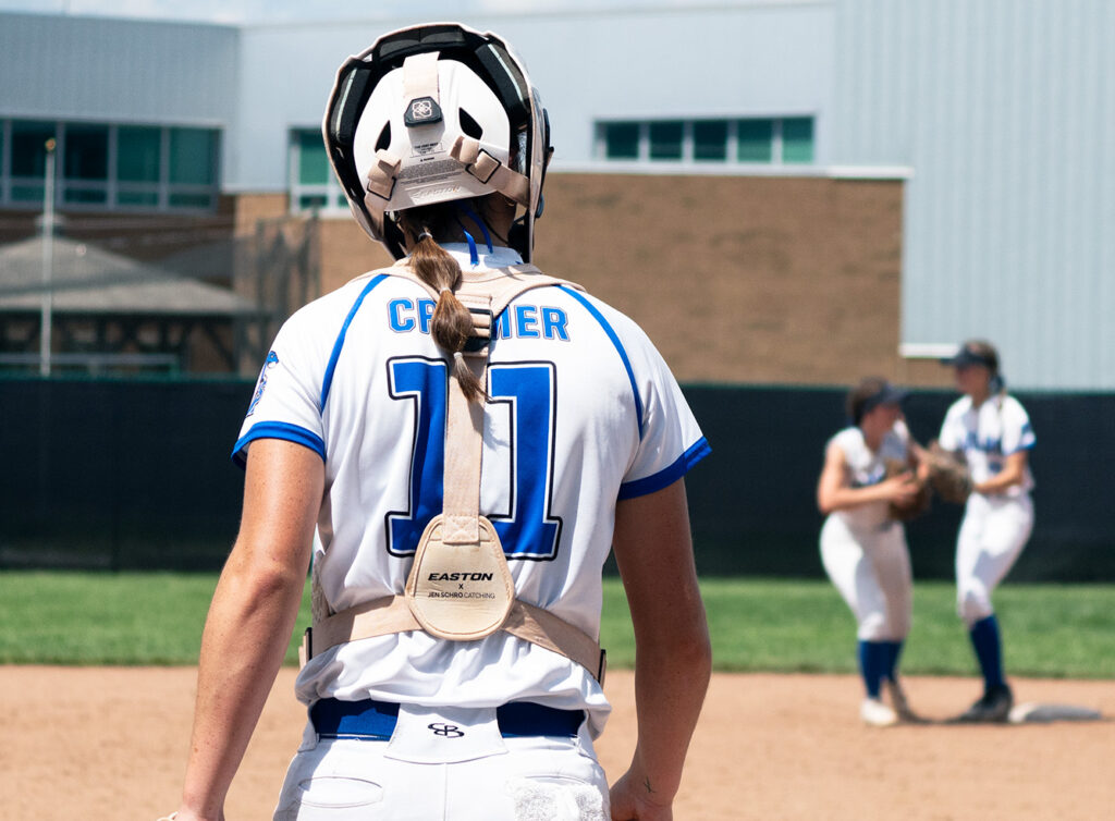 HIlliard Bradley catcher Loghan Cromer behind plate