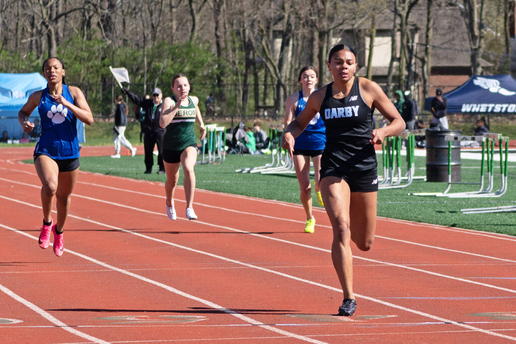 Hilliard Darby's Ady Armstrong finishes 200m race