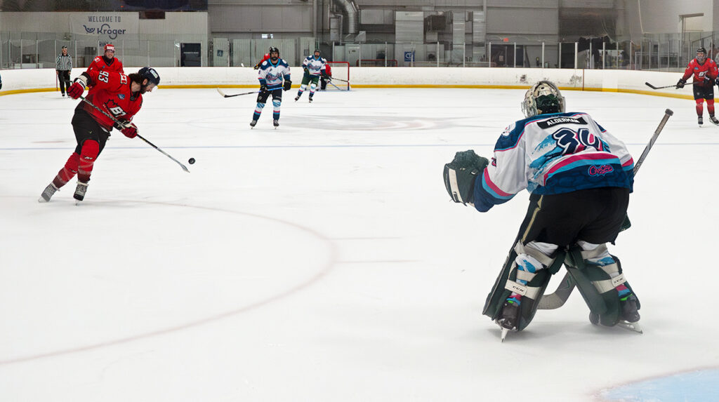 JC Campagna bounces the puck on his stick