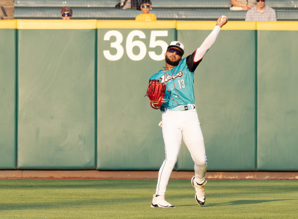 Clippers George Valera throws from outfield