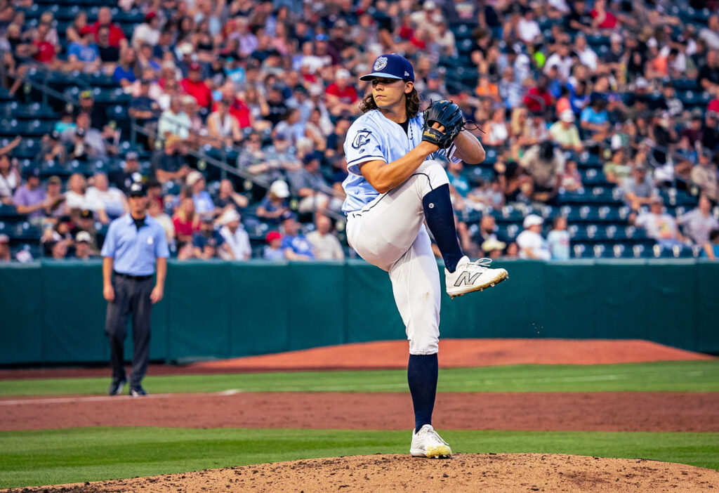 Clippers Ryan Webb pitches